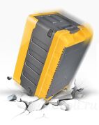 Ящик-органайзер высокая крышка в багажник автомобиля 70л желтый-серый