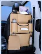Органайзер с карманами на спинку сиденья бежевый
